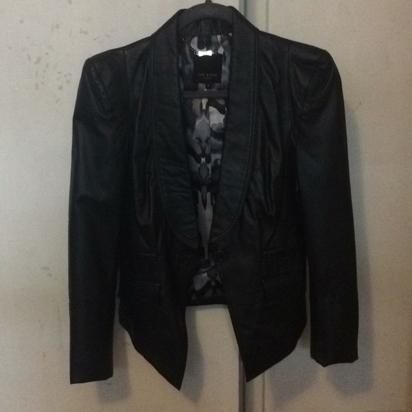 Ted Baker Leather jacket size 2 - Picture 3 of 11